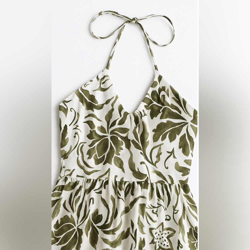 1.STATE Sea Spray Floral Tropical Halter Maxi Dress Size XS 100% Cotton NWT - Picture 5 of 10